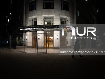 Fencing around a building near the White House remains in place following ex-President and convicted felon Donald Trump's win in the 2024 pr...