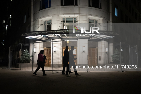 Fencing around a building near the White House remains in place following ex-President and convicted felon Donald Trump's win in the 2024 pr...