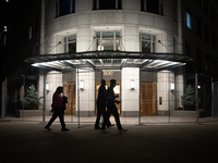 Fencing around a building near the White House remains in place following ex-President and convicted felon Donald Trump's win in the 2024 pr...