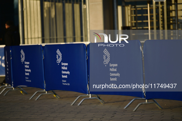 Preparations take place at the venue on the day of the 5th European Political Community Summit in Budapest, Hungary, on November 7, a day af...