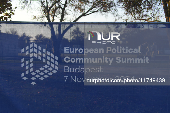 Preparations take place at the venue on the day of the 5th European Political Community Summit in Budapest, Hungary, on November 7, a day af...