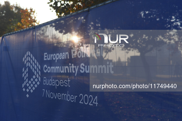 Preparations take place at the venue on the day of the 5th European Political Community Summit in Budapest, Hungary, on November 7, a day af...