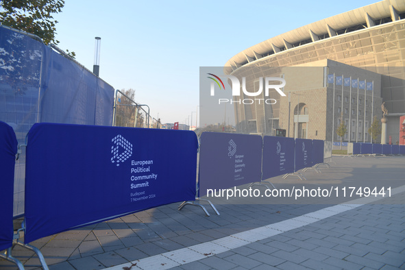 Preparations take place at the venue on the day of the 5th European Political Community Summit in Budapest, Hungary, on November 7, a day af...