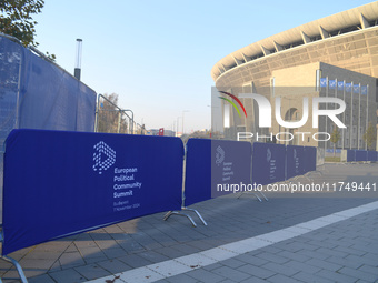 Preparations take place at the venue on the day of the 5th European Political Community Summit in Budapest, Hungary, on November 7, a day af...