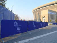 Preparations take place at the venue on the day of the 5th European Political Community Summit in Budapest, Hungary, on November 7, a day af...