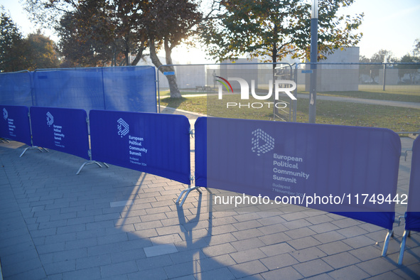 Preparations take place at the venue on the day of the 5th European Political Community Summit in Budapest, Hungary, on November 7, a day af...