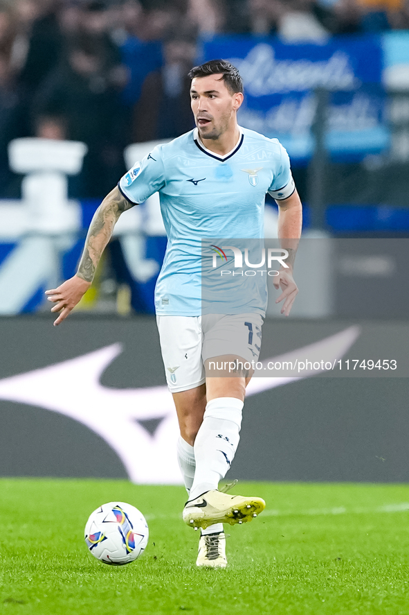 Alessio Romagnoli of SS Lazio during the Serie A Enilive match between SS Lazio and Cagliari Calcio at Stadio Olimpico on November 4, 2024 i...