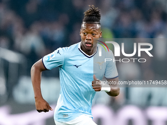 Tijjani Noslin of SS Lazio looks on during the Serie A Enilive match between SS Lazio and Cagliari Calcio at Stadio Olimpico on November 4,...