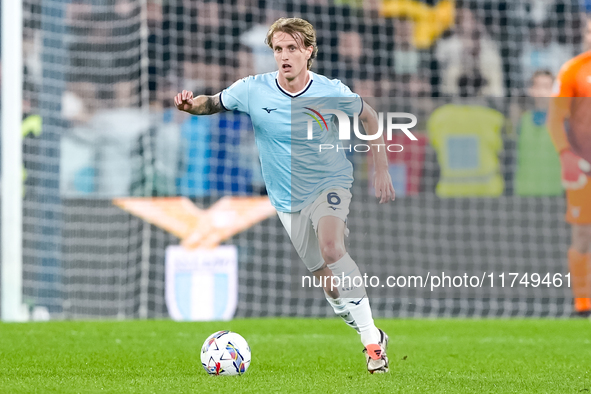 Nicolo' Rovella of SS Lazio during the Serie A Enilive match between SS Lazio and Cagliari Calcio at Stadio Olimpico on November 4, 2024 in...