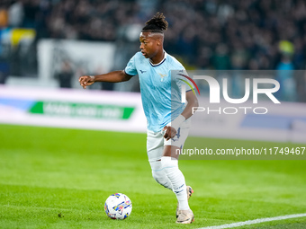 Tijjani Noslin of SS Lazio during the Serie A Enilive match between SS Lazio and Cagliari Calcio at Stadio Olimpico on November 4, 2024 in R...