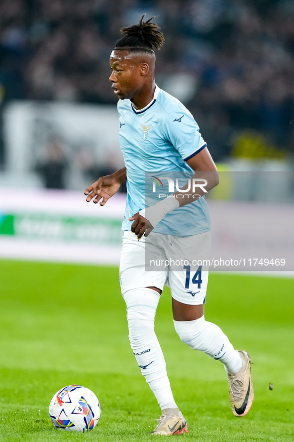 Tijjani Noslin of SS Lazio during the Serie A Enilive match between SS Lazio and Cagliari Calcio at Stadio Olimpico on November 4, 2024 in R...