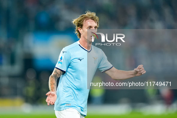 Nicolo' Rovella of SS Lazio looks on looks on during the Serie A Enilive match between SS Lazio and Cagliari Calcio at Stadio Olimpico on No...