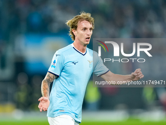 Nicolo' Rovella of SS Lazio looks on looks on during the Serie A Enilive match between SS Lazio and Cagliari Calcio at Stadio Olimpico on No...