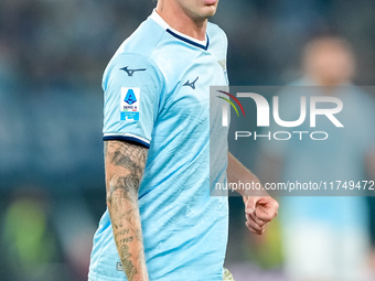 Nicolo' Rovella of SS Lazio looks on during the Serie A Enilive match between SS Lazio and Cagliari Calcio at Stadio Olimpico on November 4,...