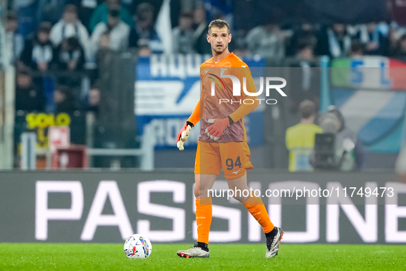 Ivan Provedel of SS Lazio looks on during the Serie A Enilive match between SS Lazio and Cagliari Calcio at Stadio Olimpico on November 4, 2...