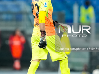 Simone Scuffet of Cagliari Calcio looks on during the Serie A Enilive match between SS Lazio and Cagliari Calcio at Stadio Olimpico on Novem...