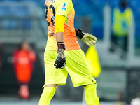 Simone Scuffet of Cagliari Calcio looks on during the Serie A Enilive match between SS Lazio and Cagliari Calcio at Stadio Olimpico on Novem...