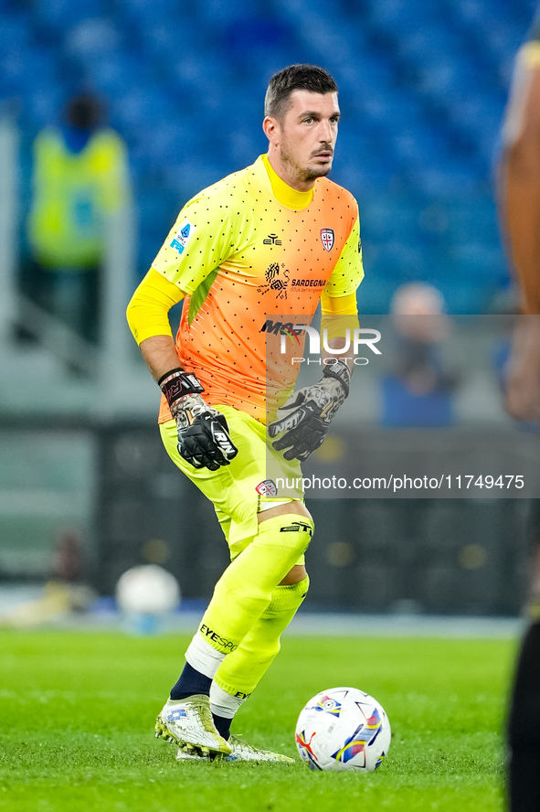 Simone Scuffet of Cagliari Calcio during the Serie A Enilive match between SS Lazio and Cagliari Calcio at Stadio Olimpico on November 4, 20...