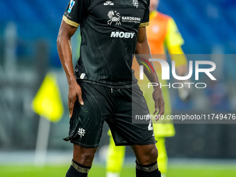 Yerry Mina of Cagliari Calcio during the Serie A Enilive match between SS Lazio and Cagliari Calcio at Stadio Olimpico on November 4, 2024 i...