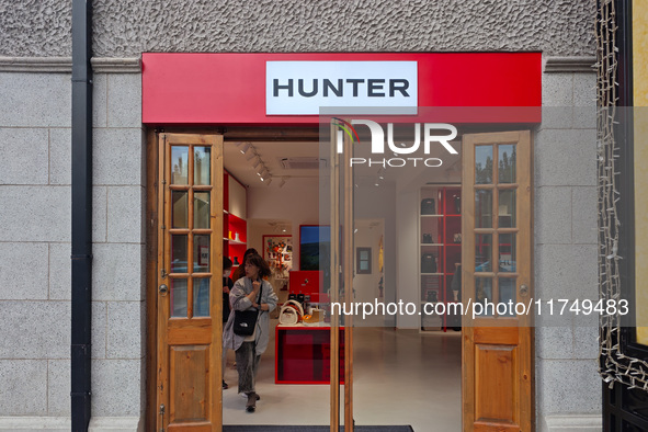 The first store of the British century fashion brand HUNTER opens in Chinese Mainland in Shanghai, China, on November 7, 2024. 