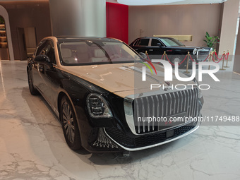 A high-end Hongqi car is in the store in Shanghai, China, on November 7, 2024. (