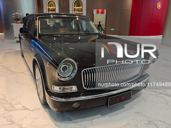 A high-end Hongqi car is in the store in Shanghai, China, on November 7, 2024. (