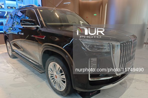 A high-end Hongqi car is in the store in Shanghai, China, on November 7, 2024. 