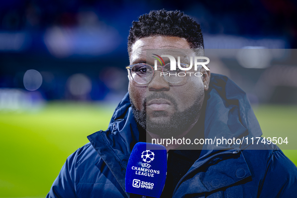 Royston Drenthe of ZIGGO Sport is present during the match between Feyenoord and Salzburg at the Feyenoord stadium De Kuip for the UEFA Cham...