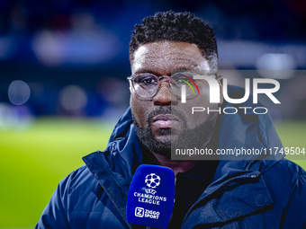 Royston Drenthe of ZIGGO Sport is present during the match between Feyenoord and Salzburg at the Feyenoord stadium De Kuip for the UEFA Cham...