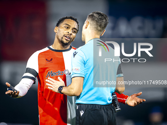 Feyenoord Rotterdam midfielder Quinten Timber plays during the match between Feyenoord and Salzburg at the Feyenoord stadium De Kuip for the...