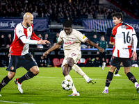 Red Bull Salzburg forward Karim Konate scores the 0-2 during the match between Feyenoord and Salzburg at the Feyenoord stadium De Kuip for t...