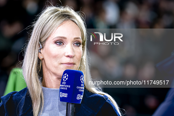 Helene Hendriks of ZIGGO Sport is present during the match between Feyenoord and Salzburg at the Feyenoord stadium De Kuip for the UEFA Cham...