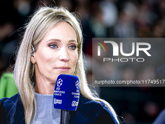 Helene Hendriks of ZIGGO Sport is present during the match between Feyenoord and Salzburg at the Feyenoord stadium De Kuip for the UEFA Cham...