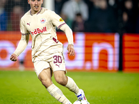 Red Bull Salzburg midfielder Oscar Gloukh plays during the match between Feyenoord and Salzburg at the Feyenoord stadium De Kuip for the UEF...