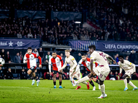 Red Bull Salzburg forward Karim Konate misses a penalty during the match between Feyenoord and Salzburg at the Feyenoord stadium De Kuip for...