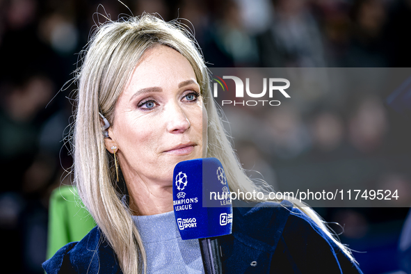 Helene Hendriks of ZIGGO Sport is present during the match between Feyenoord and Salzburg at the Feyenoord stadium De Kuip for the UEFA Cham...