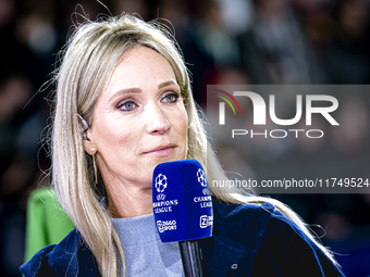 Helene Hendriks of ZIGGO Sport is present during the match between Feyenoord and Salzburg at the Feyenoord stadium De Kuip for the UEFA Cham...