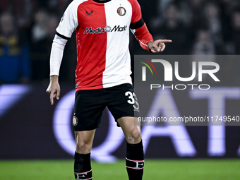 Feyenoord Rotterdam defender David Hancko plays during the match between Feyenoord and Salzburg at the Feyenoord stadium De Kuip for the UEF...