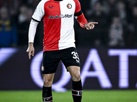 Feyenoord Rotterdam defender David Hancko plays during the match between Feyenoord and Salzburg at the Feyenoord stadium De Kuip for the UEF...