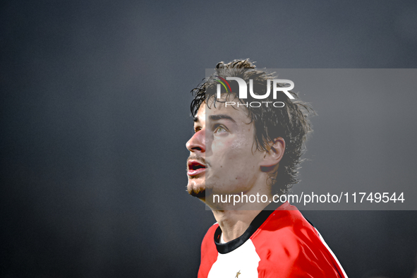 Feyenoord Rotterdam defender Hugo Bueno plays during the match between Feyenoord and Salzburg at the Feyenoord stadium De Kuip for the UEFA...