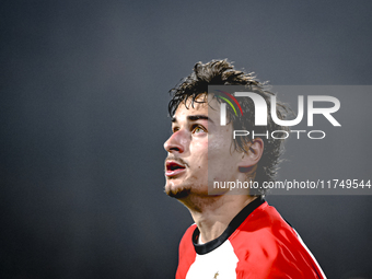 Feyenoord Rotterdam defender Hugo Bueno plays during the match between Feyenoord and Salzburg at the Feyenoord stadium De Kuip for the UEFA...