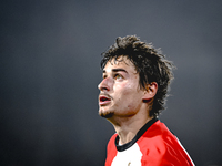 Feyenoord Rotterdam defender Hugo Bueno plays during the match between Feyenoord and Salzburg at the Feyenoord stadium De Kuip for the UEFA...