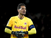 Red Bull Salzburg goalkeeper Janis Blaswich plays during the match between Feyenoord and Salzburg at the Feyenoord stadium De Kuip for the U...