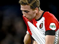 Feyenoord Rotterdam defender Gijs Smal plays during the match between Feyenoord and Salzburg at the Feyenoord stadium De Kuip for the UEFA C...