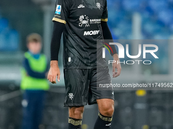 Sebastiano Luperto of Cagliari Calcio during the Serie A Enilive match between SS Lazio and Cagliari Calcio at Stadio Olimpico on November 4...