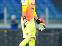 Simone Scuffet of Cagliari Calcio looks on during the Serie A Enilive match between SS Lazio and Cagliari Calcio at Stadio Olimpico on Novem...