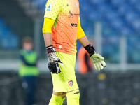 Simone Scuffet of Cagliari Calcio looks on during the Serie A Enilive match between SS Lazio and Cagliari Calcio at Stadio Olimpico on Novem...