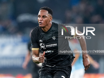 Yerry Mina of Cagliari Calcio during the Serie A Enilive match between SS Lazio and Cagliari Calcio at Stadio Olimpico on November 4, 2024 i...