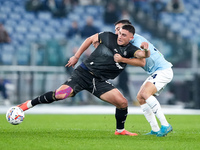 Roberto Piccoli of Cagliari Calcio and Mario Gila of SS Lazio compete for the ball during the Serie A Enilive match between SS Lazio and Cag...