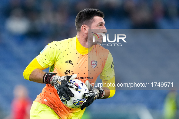 Simone Scuffet of Cagliari Calcio during the Serie A Enilive match between SS Lazio and Cagliari Calcio at Stadio Olimpico on November 4, 20...